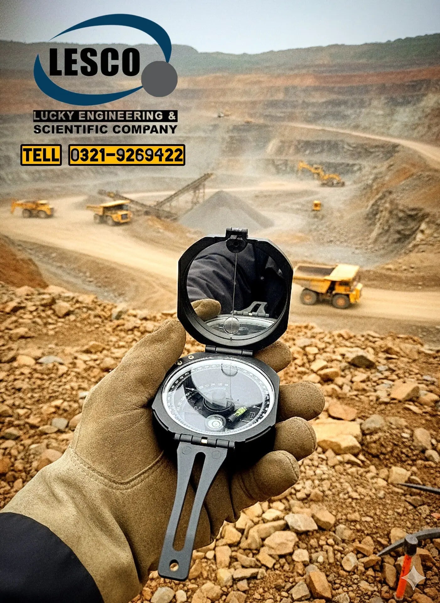 Brunton Compass | Professional Geological Compass for Surveying & Mapping Lucky Engineering