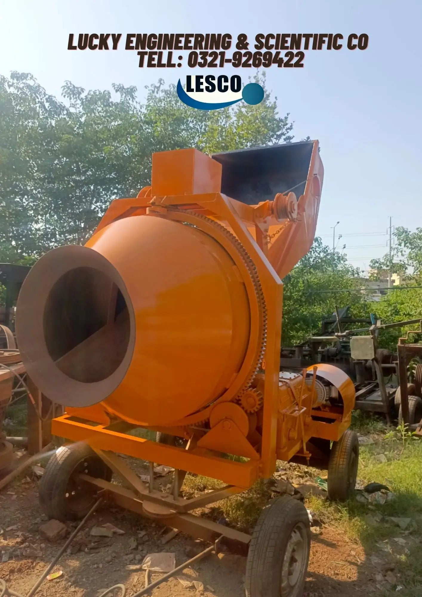 Concrete Mixer Machine Forward/Reverse Drum | Electric Motor Concrete Mixer LESCO
