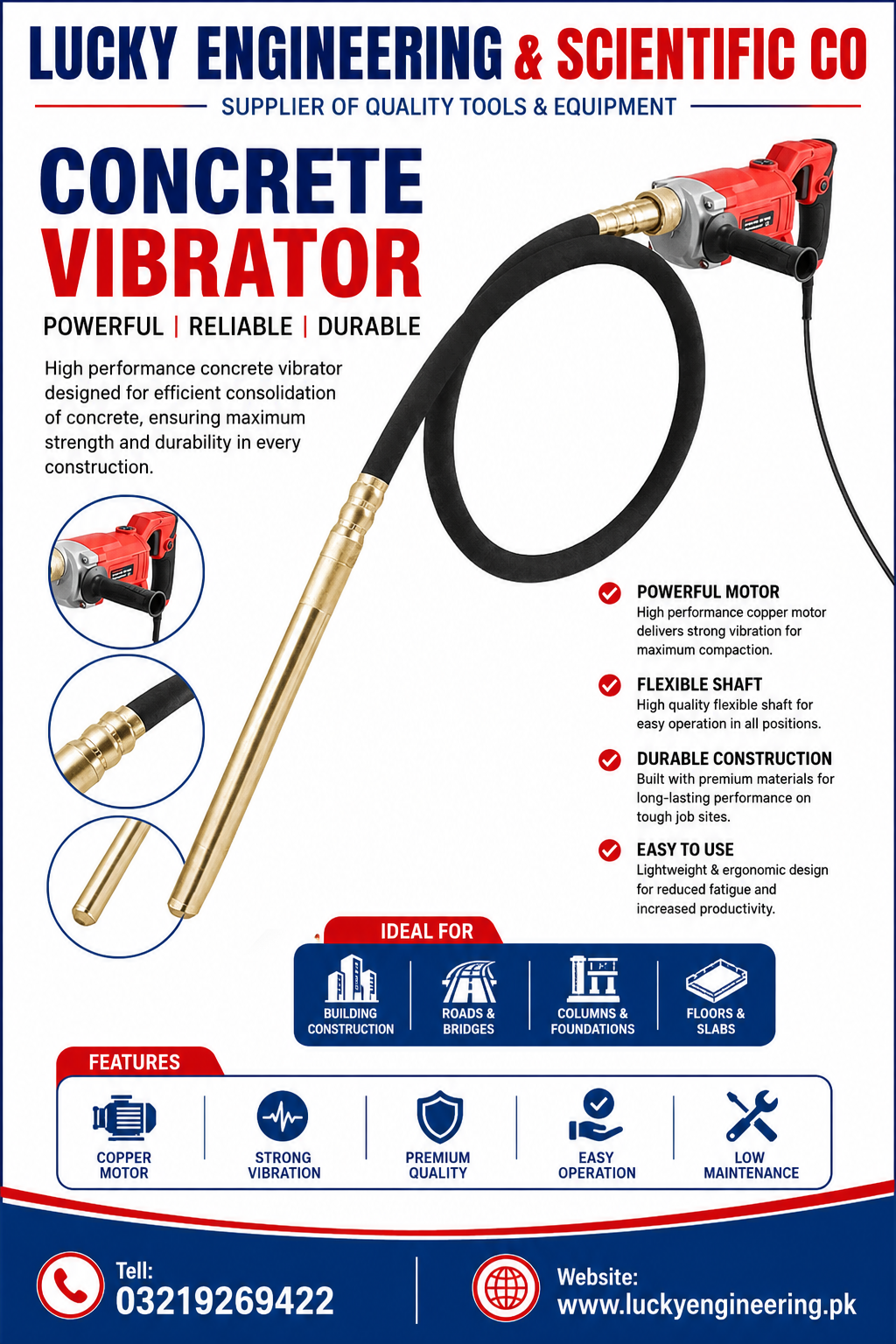 concrete vibrator Handy Shaft / Motor
