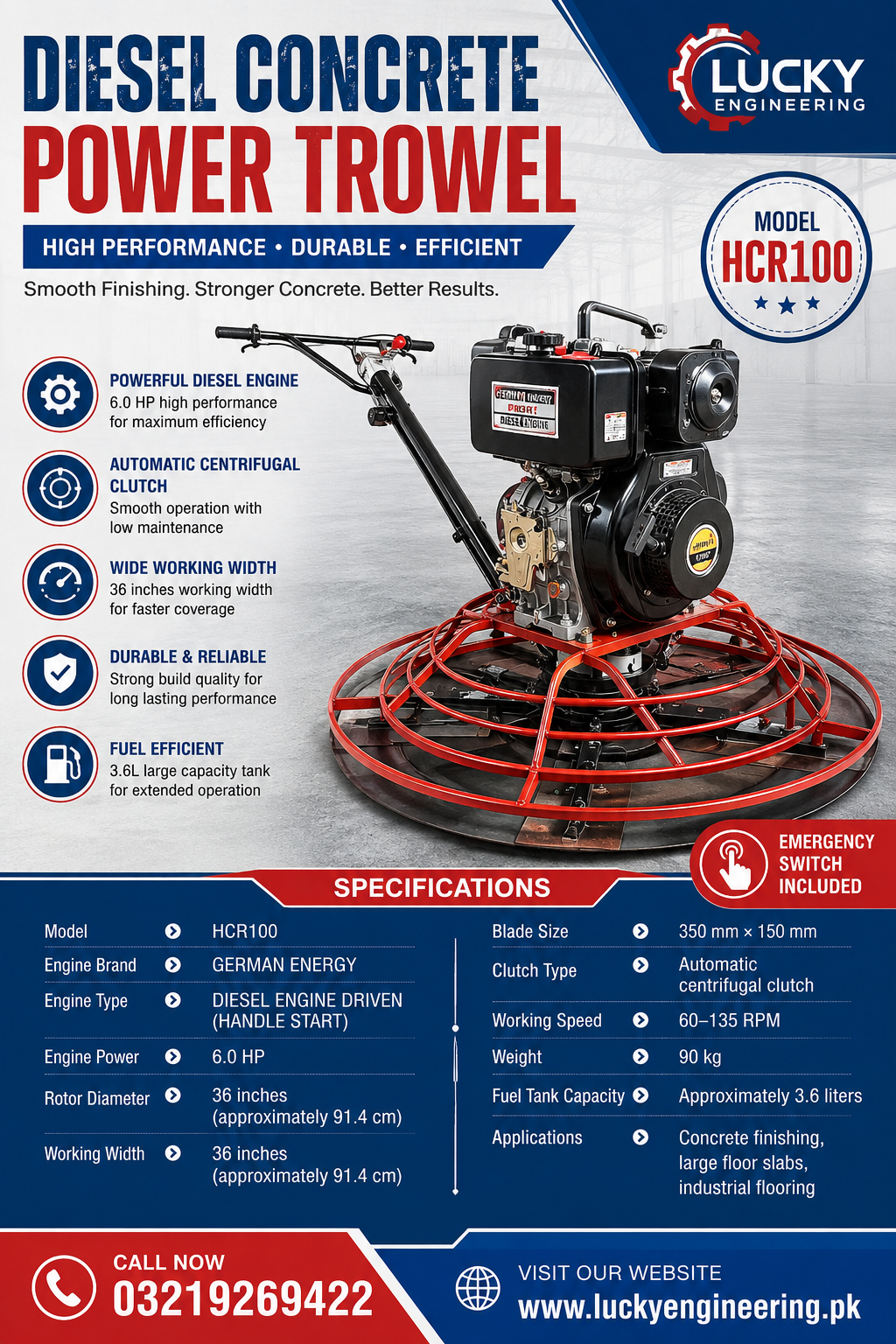 Diesel Concrete Power Trowel Machine Price in Pakistan | Heavy Duty Floor Finishing Trowel