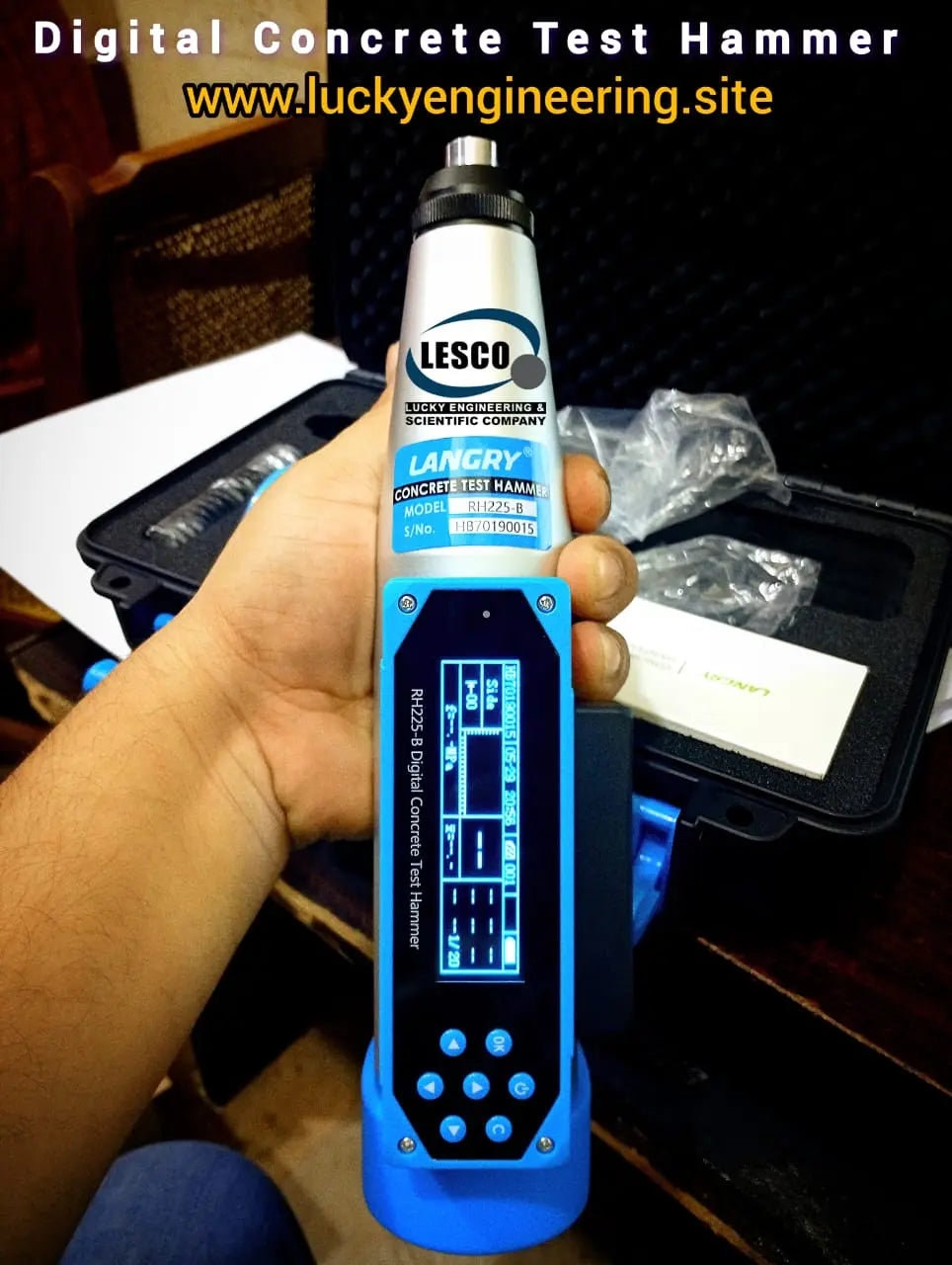 Digital Concrete Test Hammer RH225-B | Rebound Hammer for Concrete Strength Testing LESCO