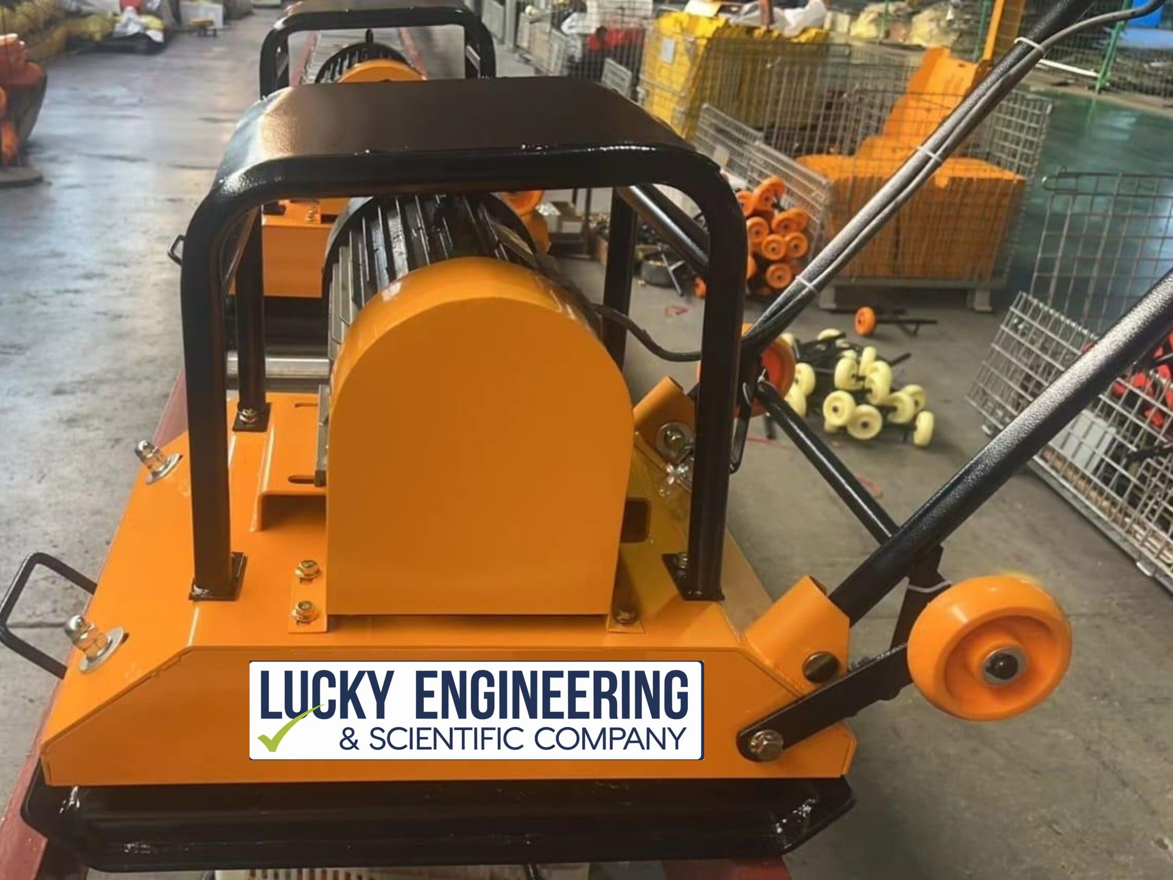Electric Plate Compactor machine used at construction site for soil compaction