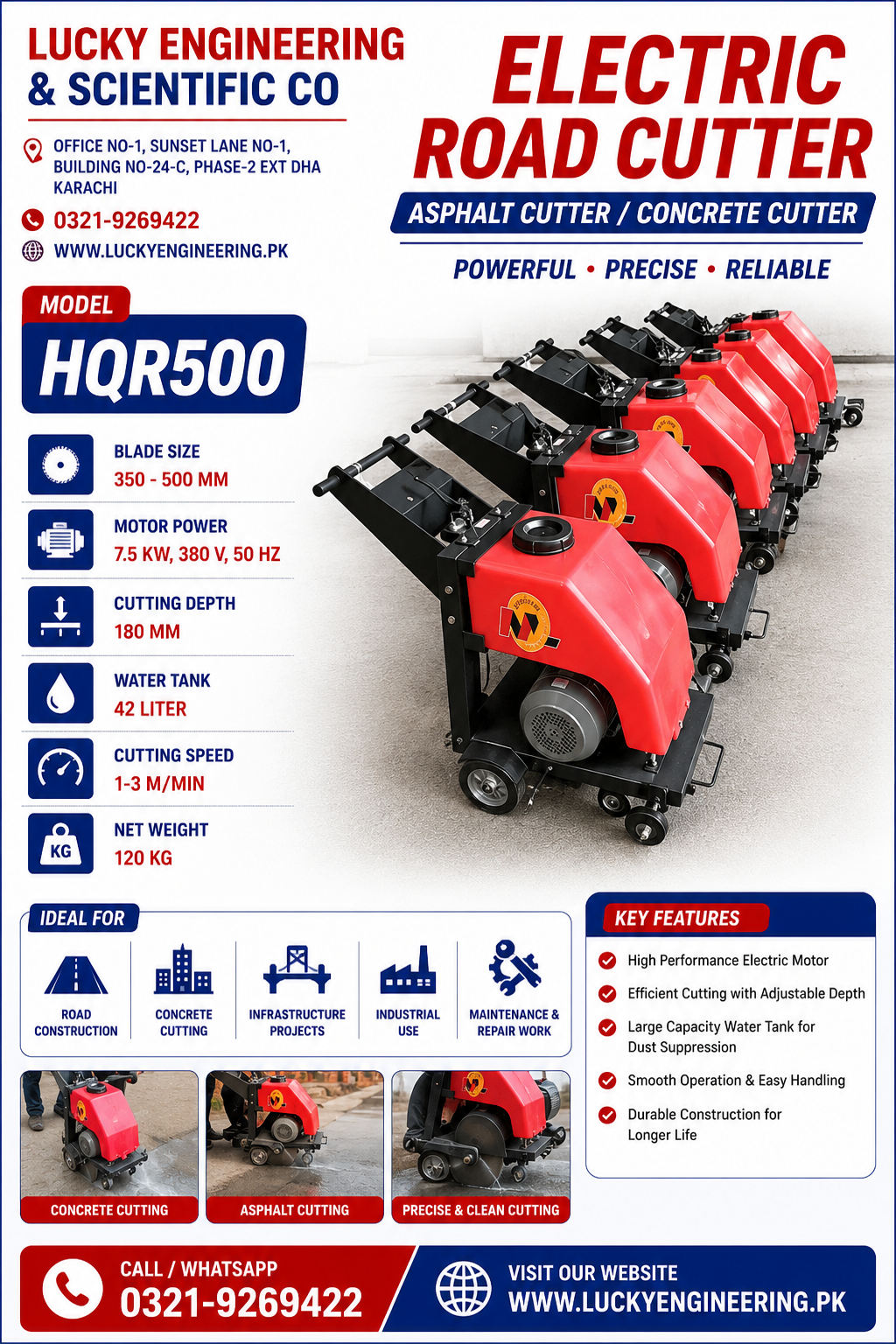 Electric Road Cutter/ Asphalt Cutter/ Concrete Cutter- Pakistan Tell: 03219269422