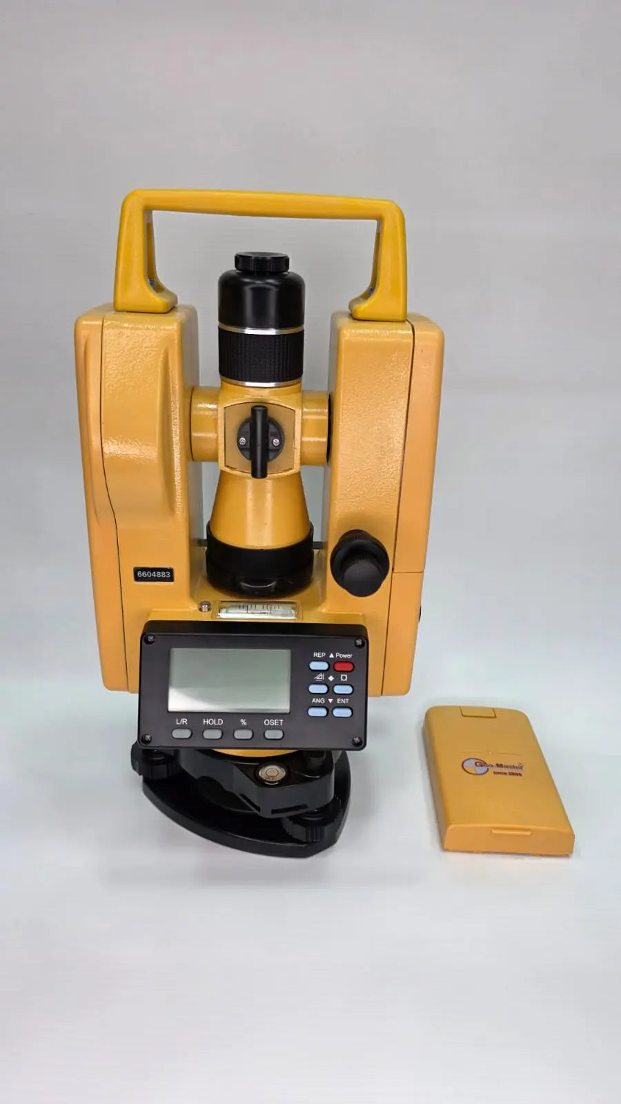 Theodolite with laser centering feature