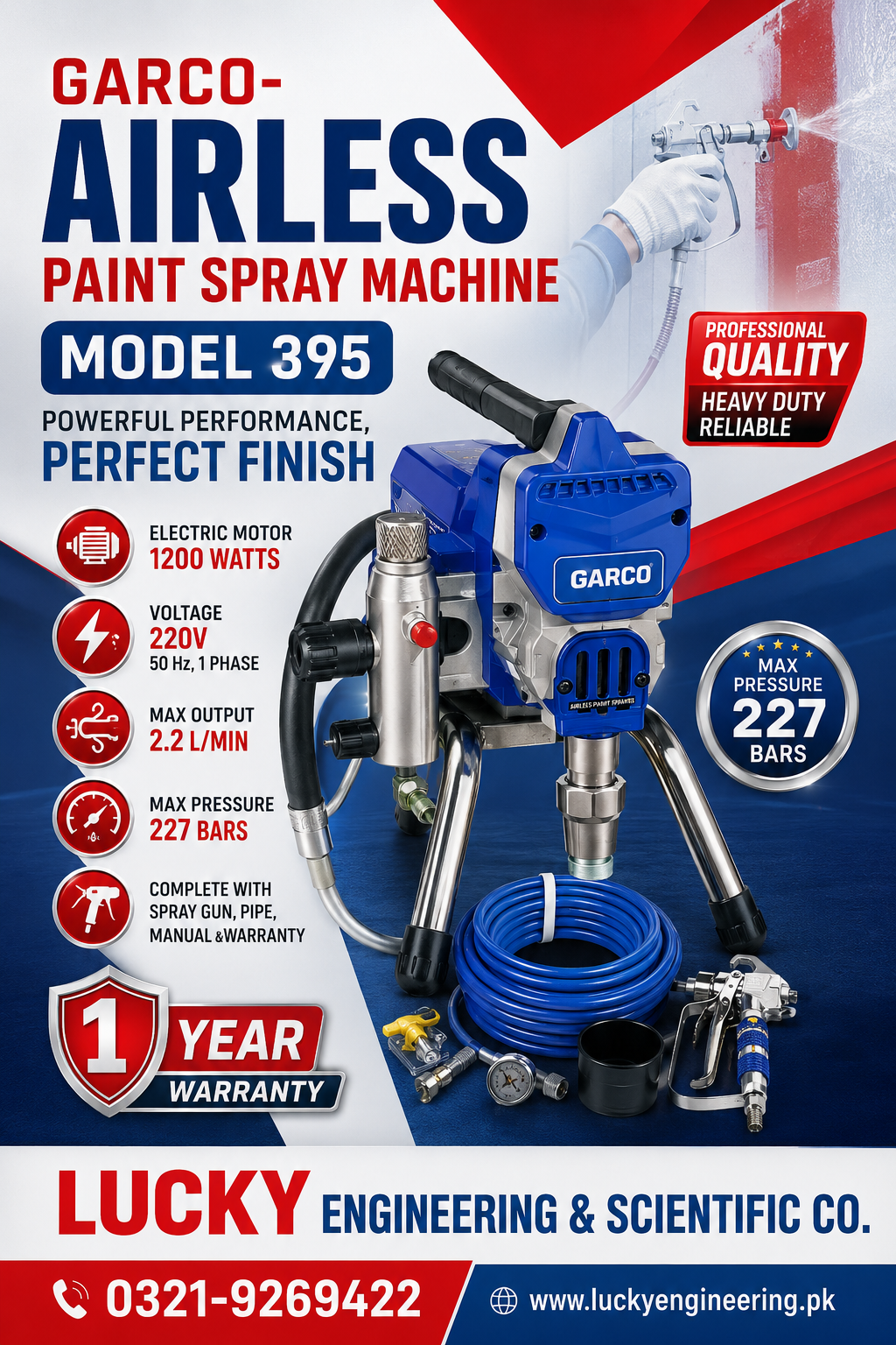 garco airless paint spray machine model 395
