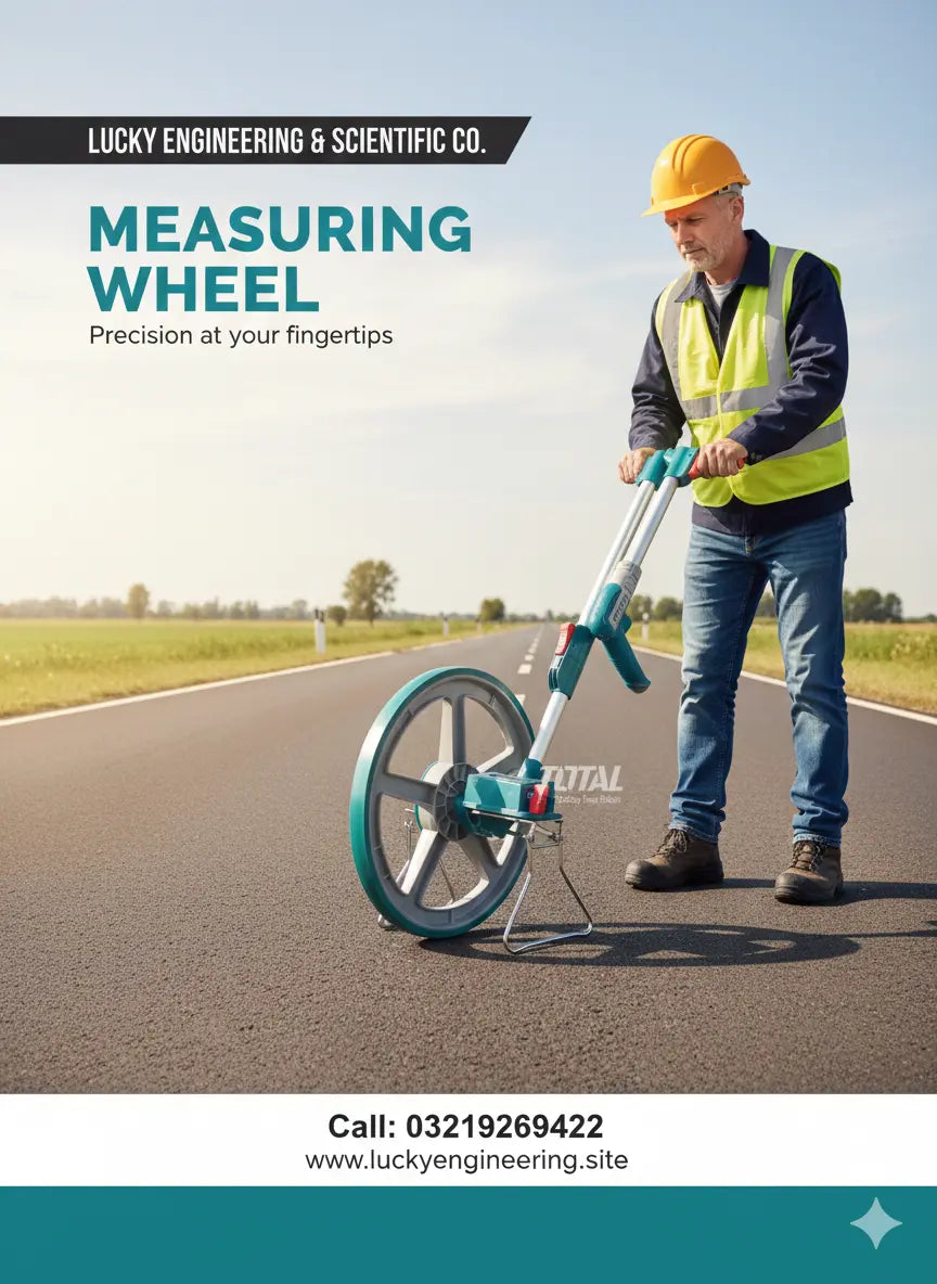 Measuring wheel for accurate distance measurement in road and construction projects in Pakistan