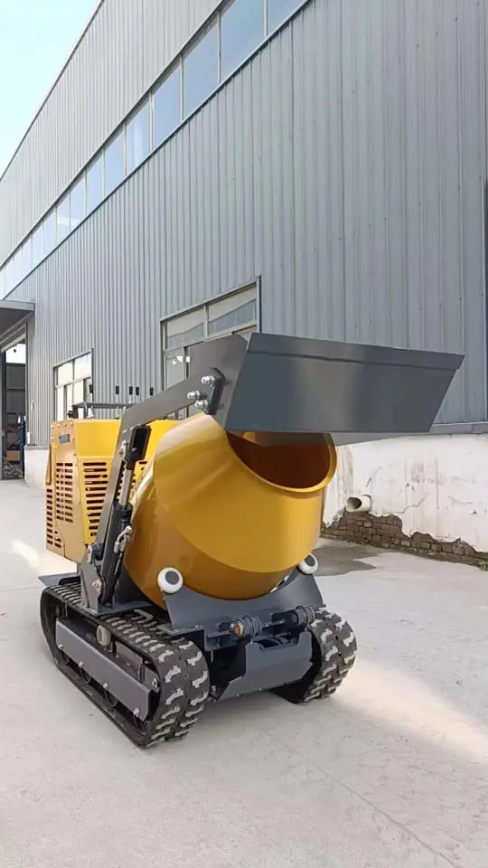 Mini Loader Front Crawler Concrete Mixer Machine Price in Pakistan | Self Loading Mixer with Tracks LESCO