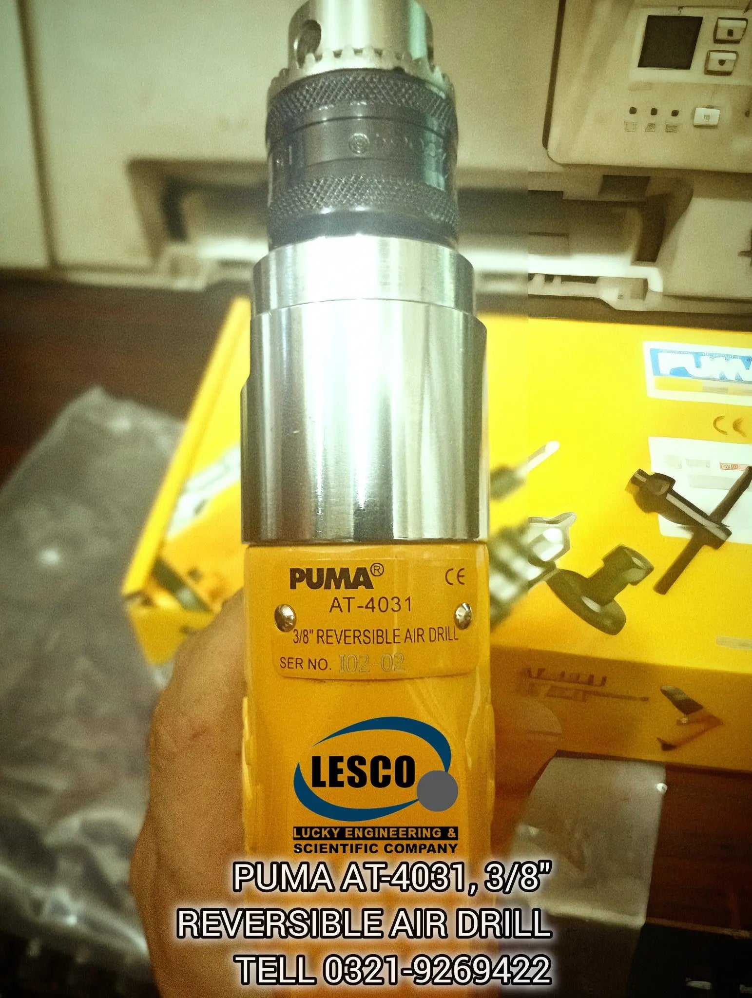 PUMA AT-4031 Pneumatic Air Drill 3/8" | Reversible Industrial Air Drill LESCO