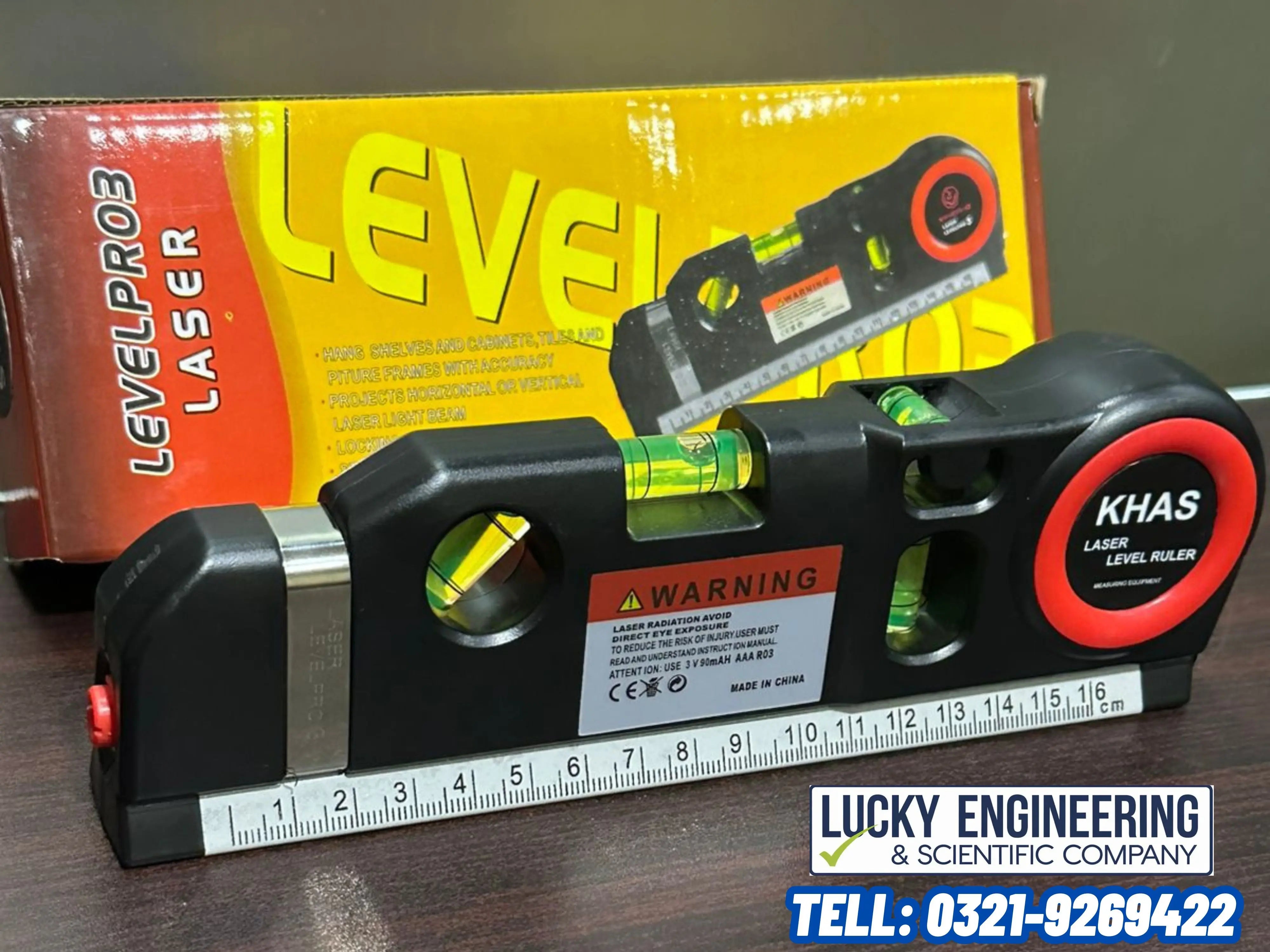professional laser level tool with horizontal and vertical beam