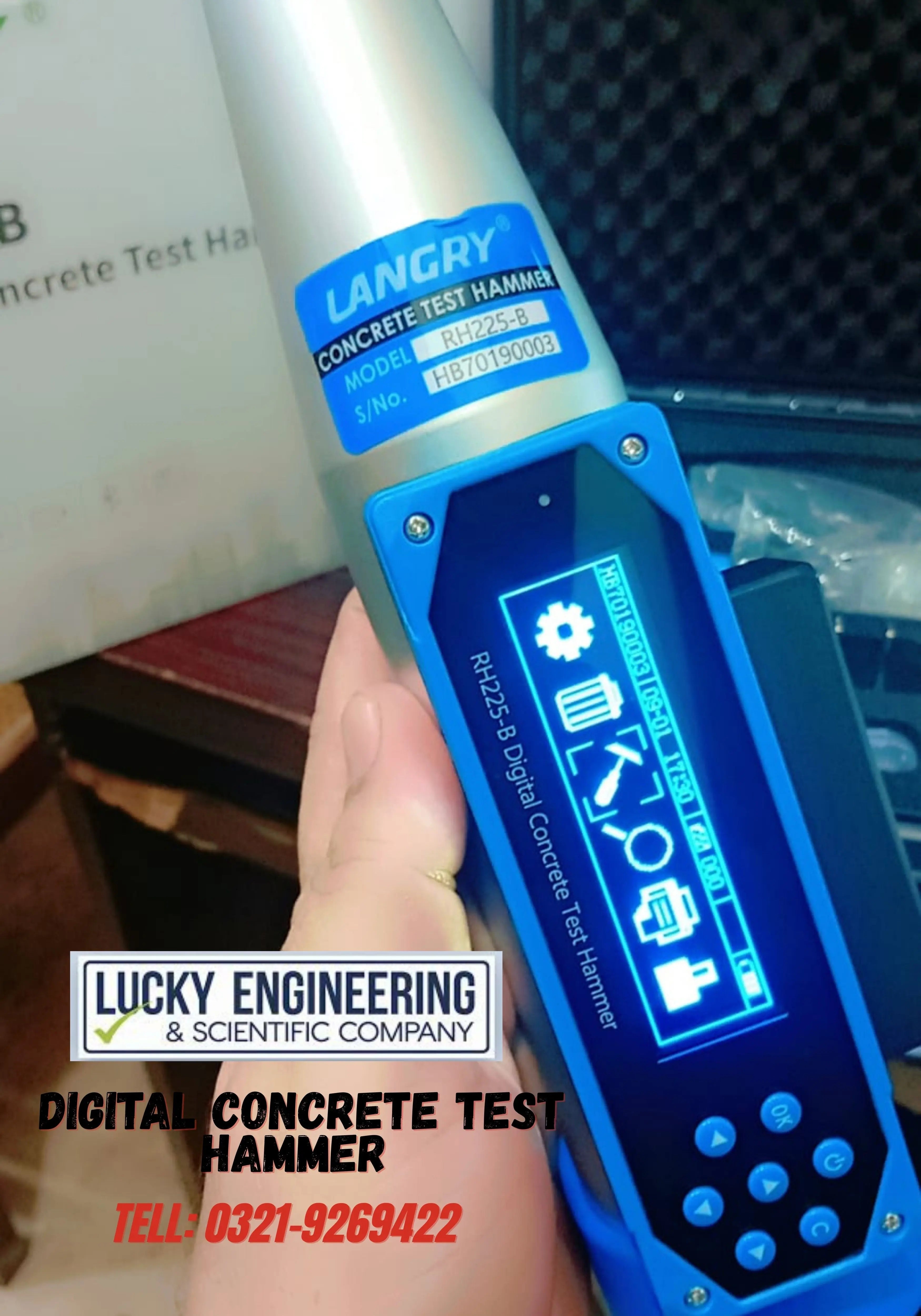 Digital Concrete Test Hammer RH225-B | Rebound Hammer for Concrete Strength Testing LESCO