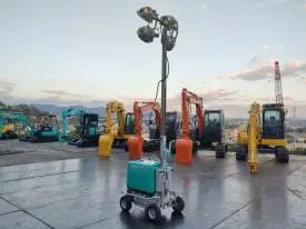 Yanmar mobile light tower with diesel generator for outdoor site illumination
